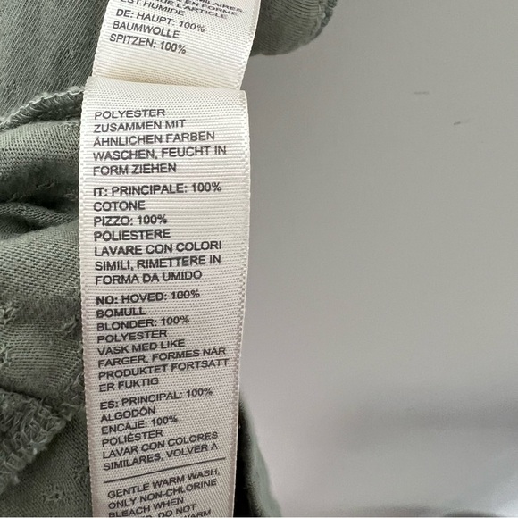 Fat Face Sage Green Short Cap Sleeve Jersey Textured Shirt Top - US 16 UK 20 - Picture 7 of 9